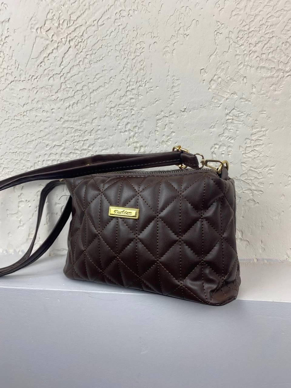 Kahve Renk 2 Bölmeli Kapitone Çanta