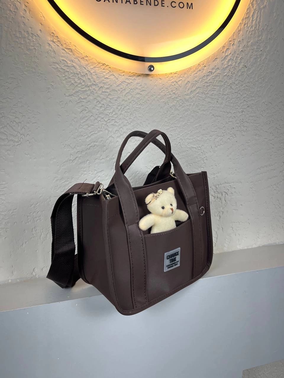 Kahve Renk Ayıcıklı Hediyeli Çanta CB0283