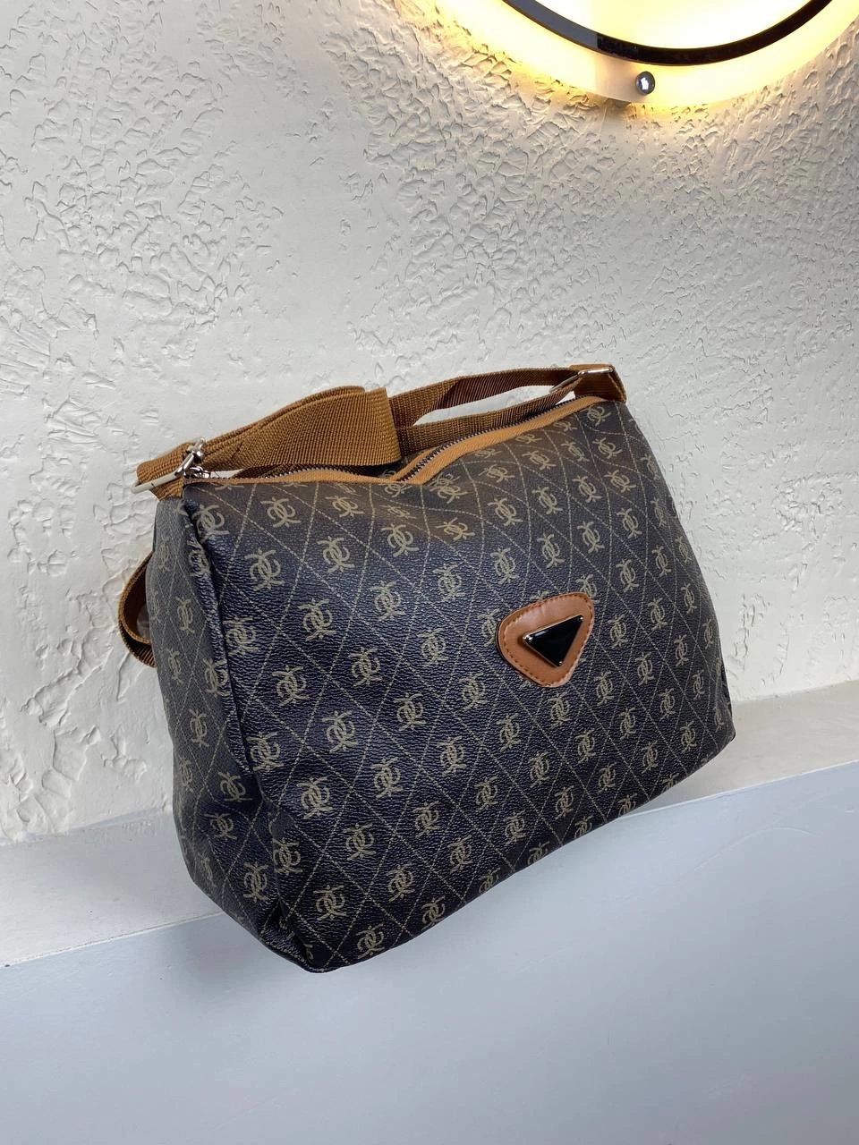 Kahve Renk Büyük Boy Çapraz Çanta