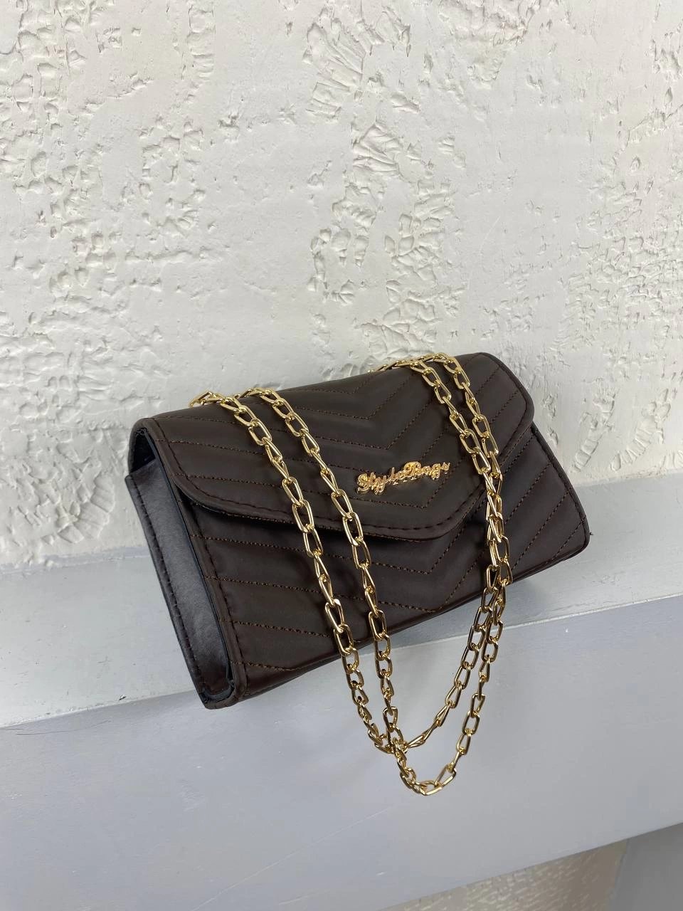 Kahve Renk Kalıp Zincirli 2024 Çanta