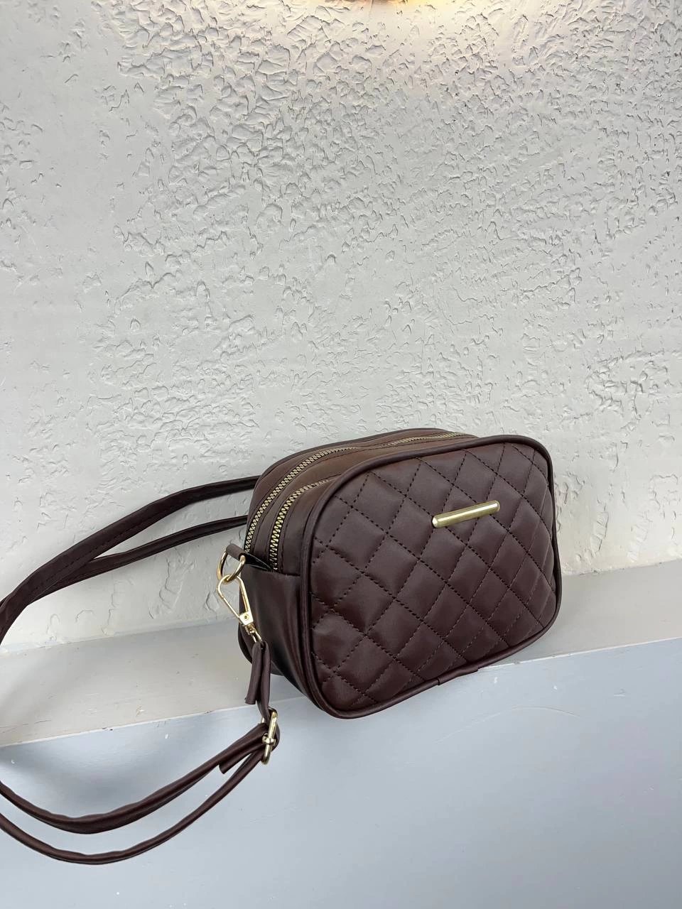 Kahve Renk Kapitone 2 Bölme Çanta CB1274