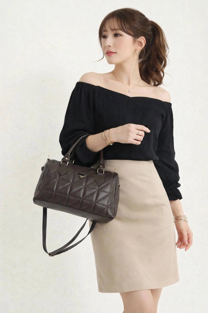 Kahve Renk Kapitone Kol Çanta CB78194