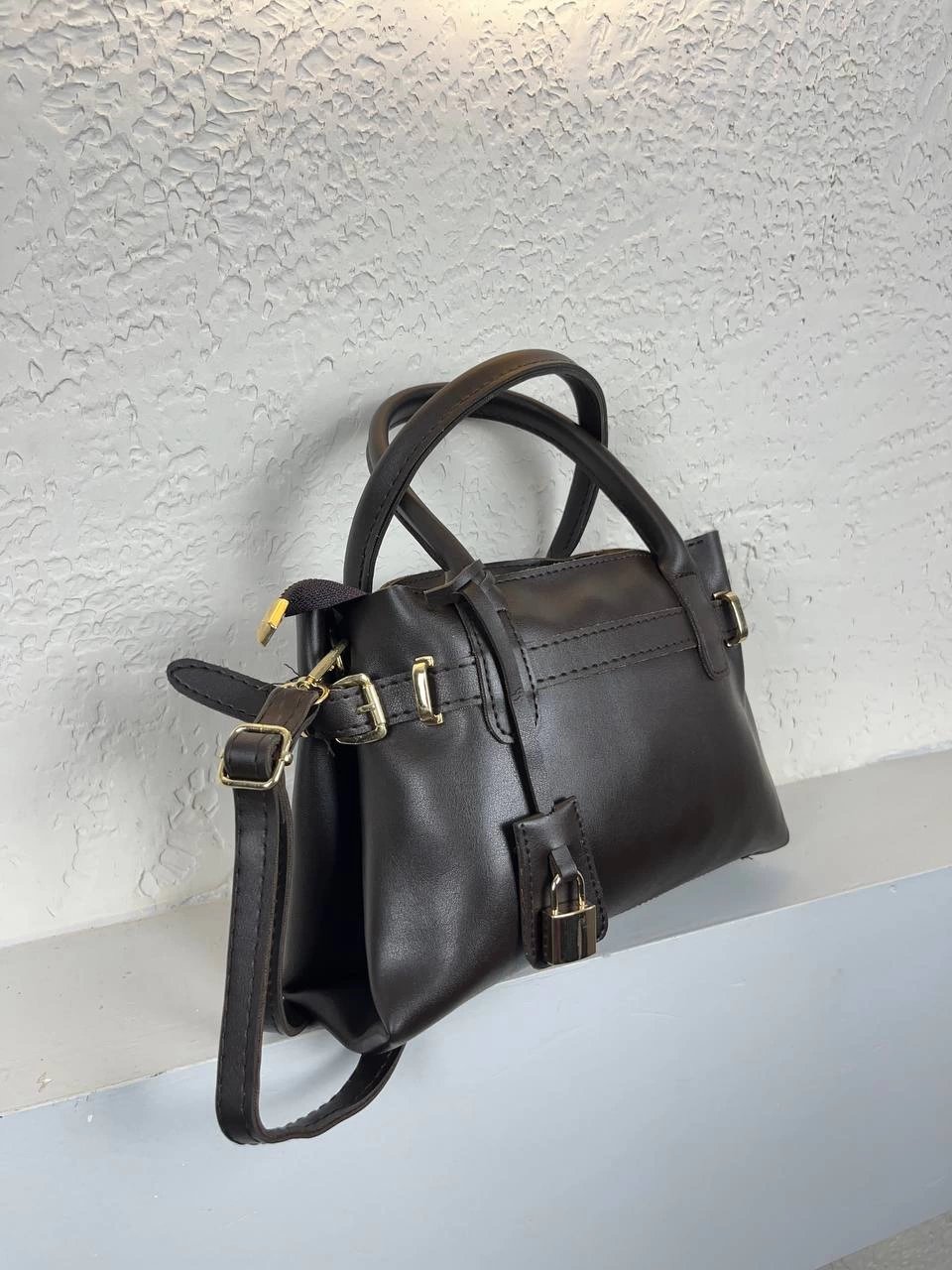 Kahve Renk Kilit Detaylı Kalite Çanta CB1086