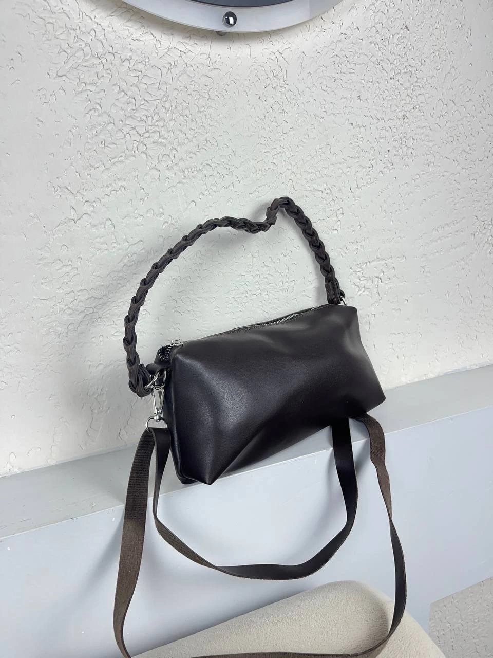 Kahve Renk Kolları Hasır Çanta CB2397