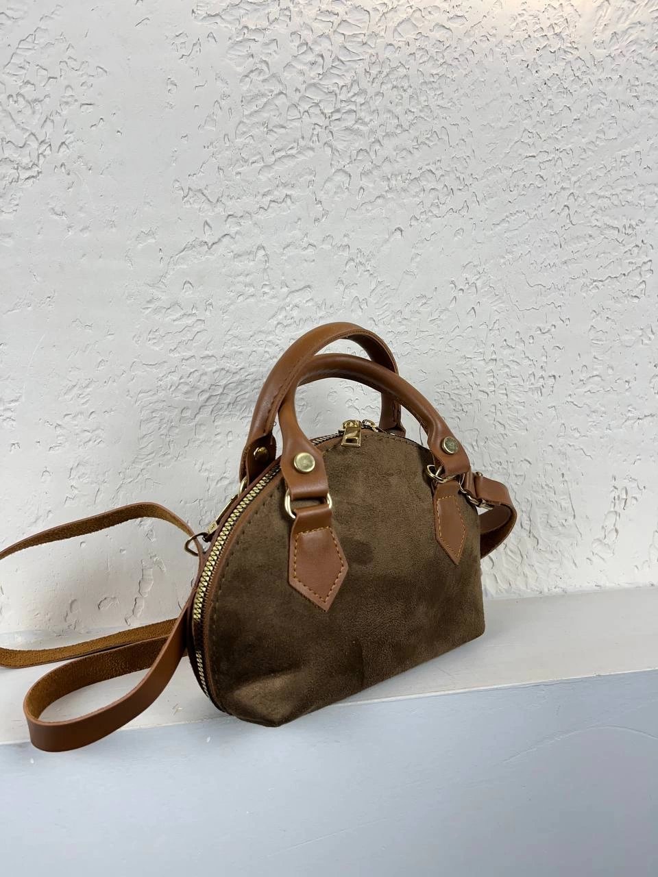 Kahve Renk Nubuk Mini Çanta CB96399