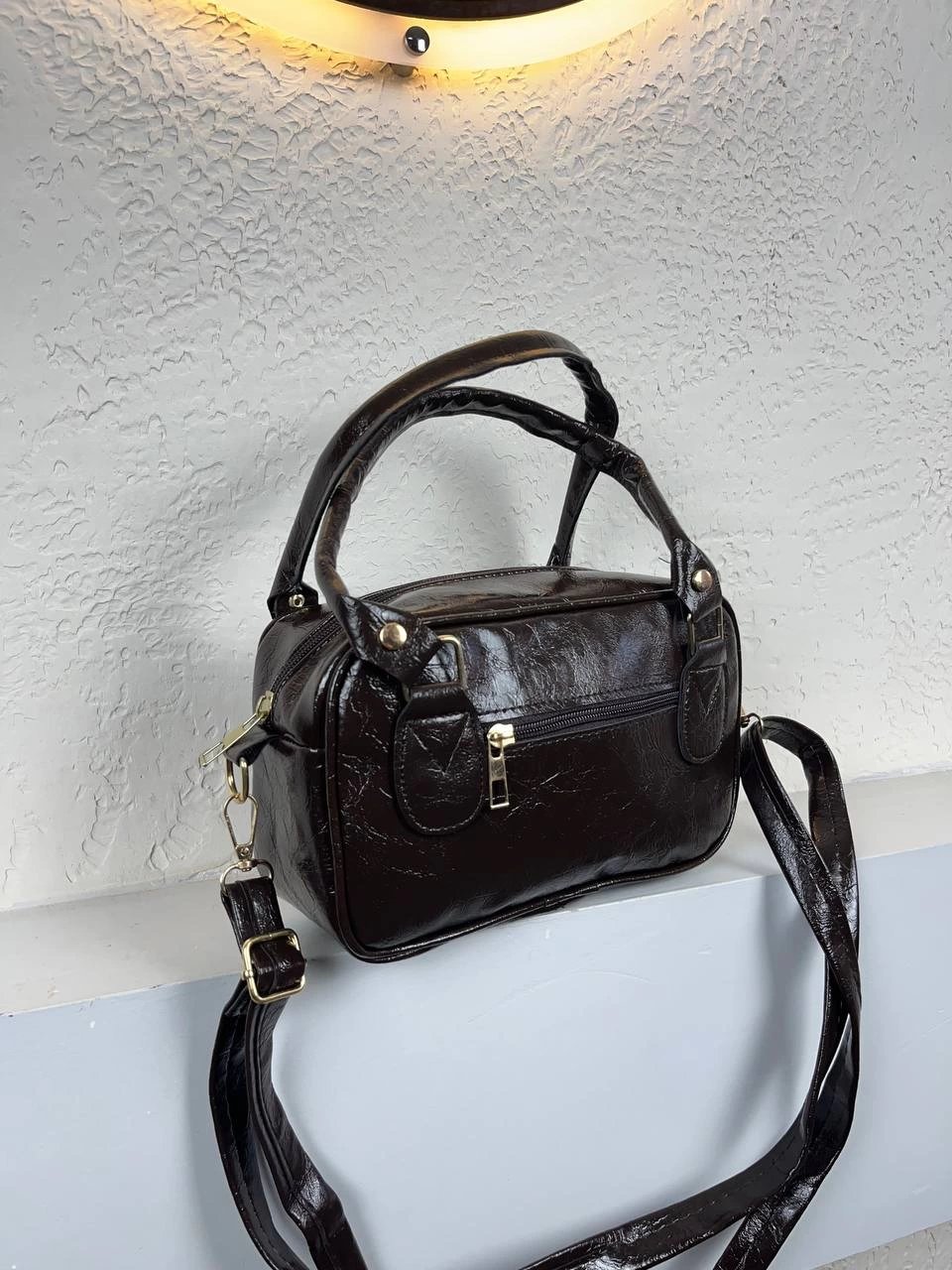 Kahve Renk Önü Fermuarlı Çanta CB7418