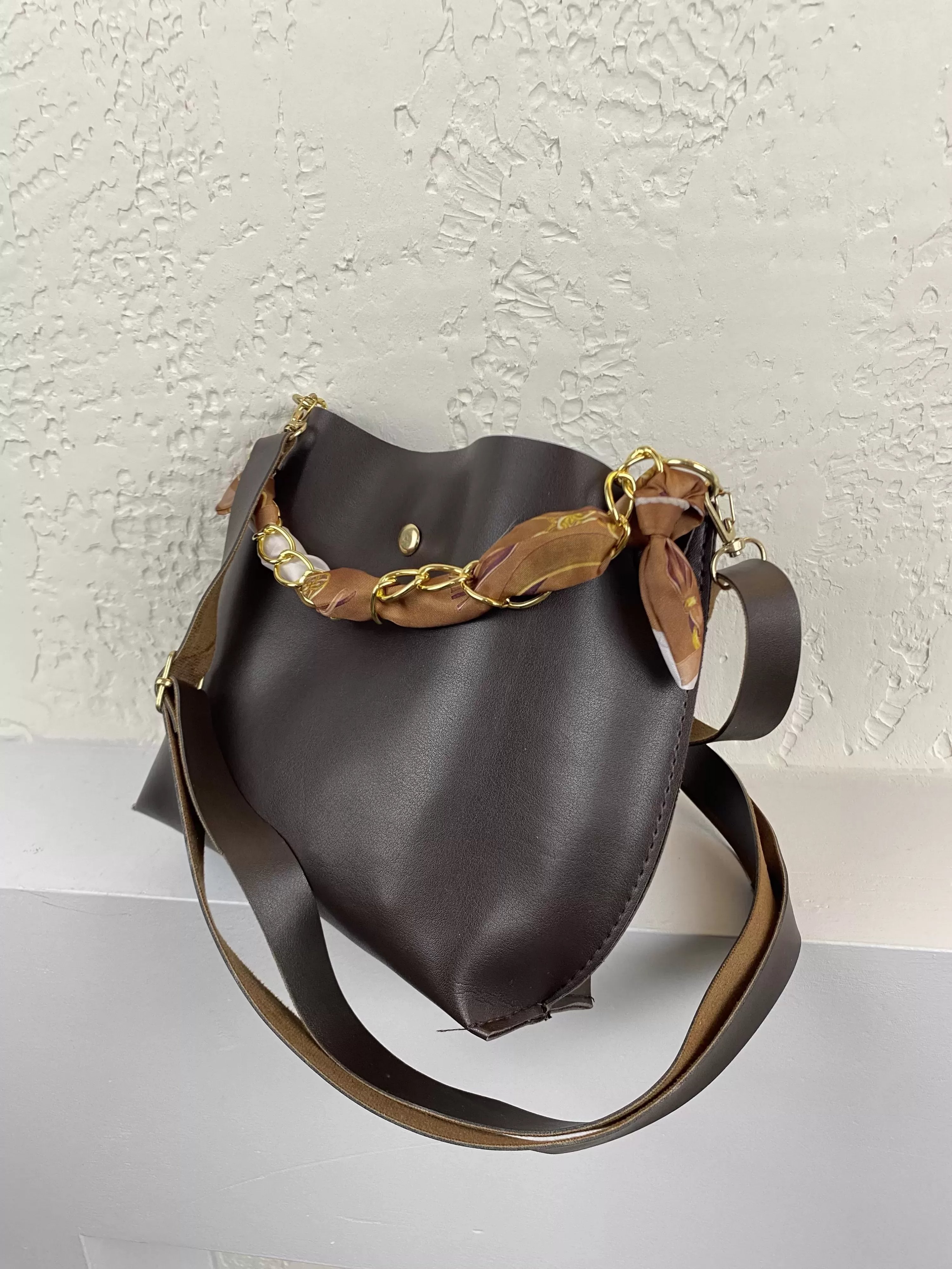 Kahve Renk Yumuşak Deri 2 Bölmeli Çanta