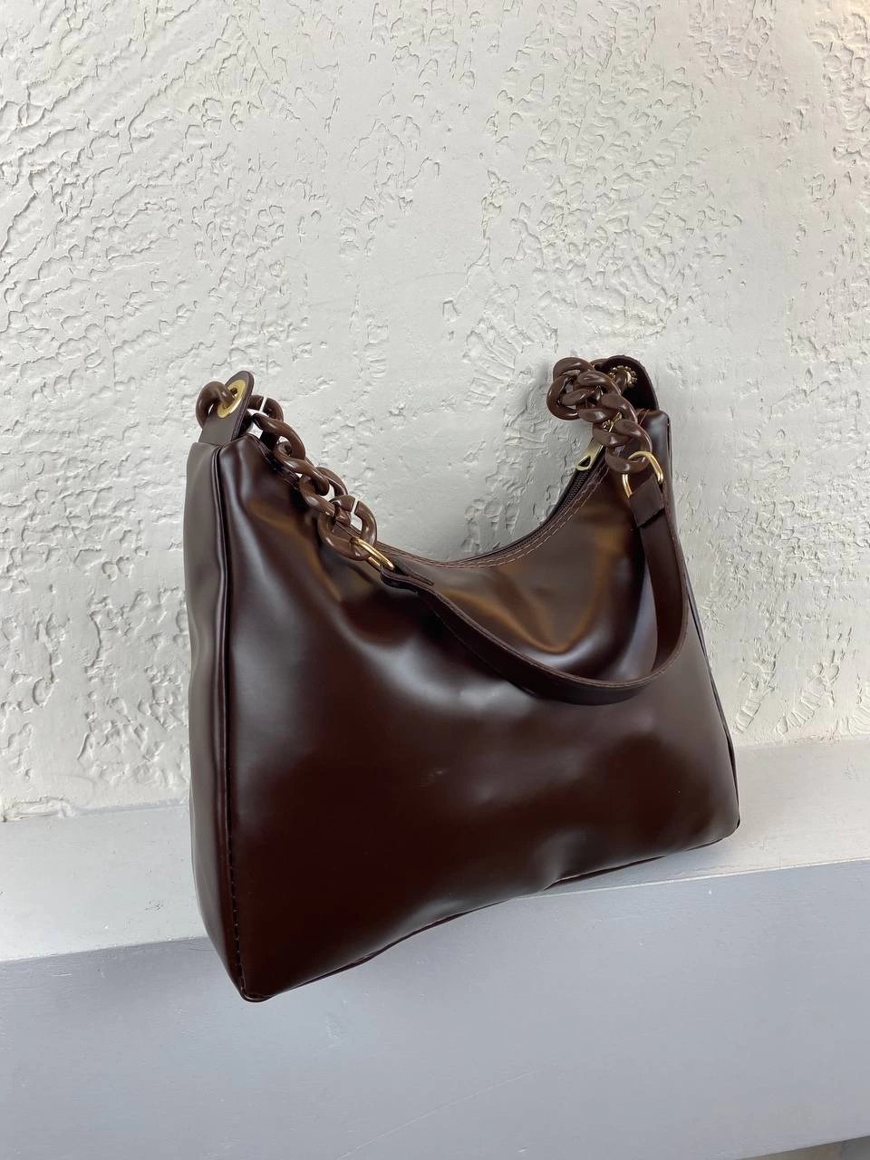 Kahve Renk Yumuşak Deri Kol Çanta