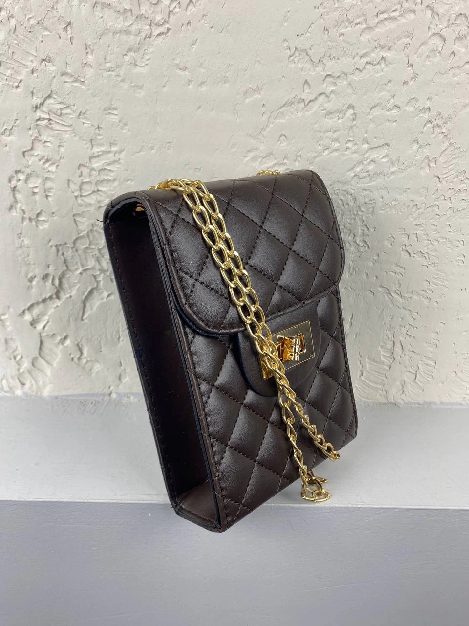 Kahve Renk Zincirli Kalıp Çanta