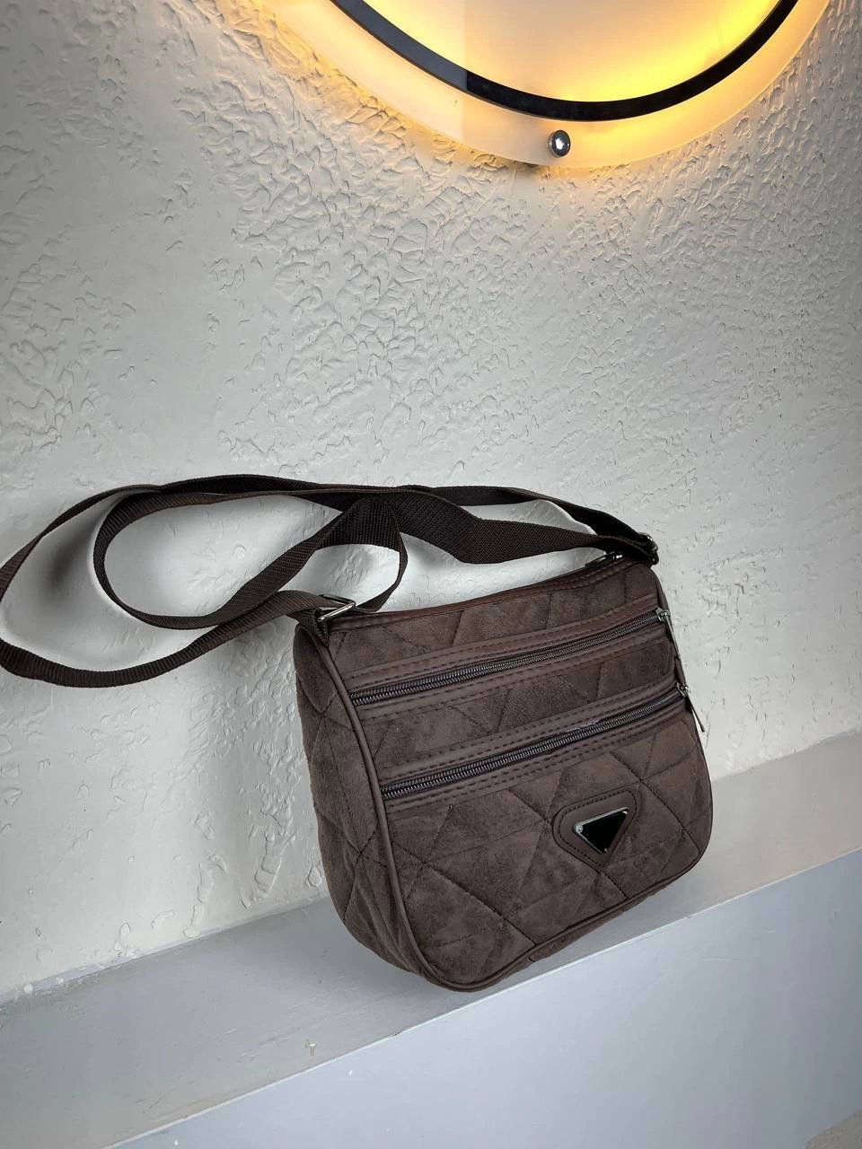 Kahve Süet 3 Bölme Çanta CB2519