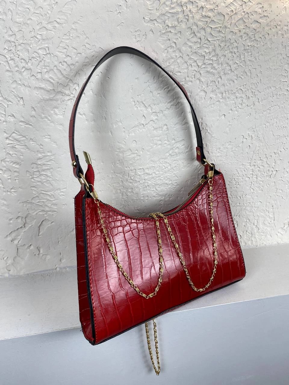 Kırmızı Elden Tutma Kol Çanta