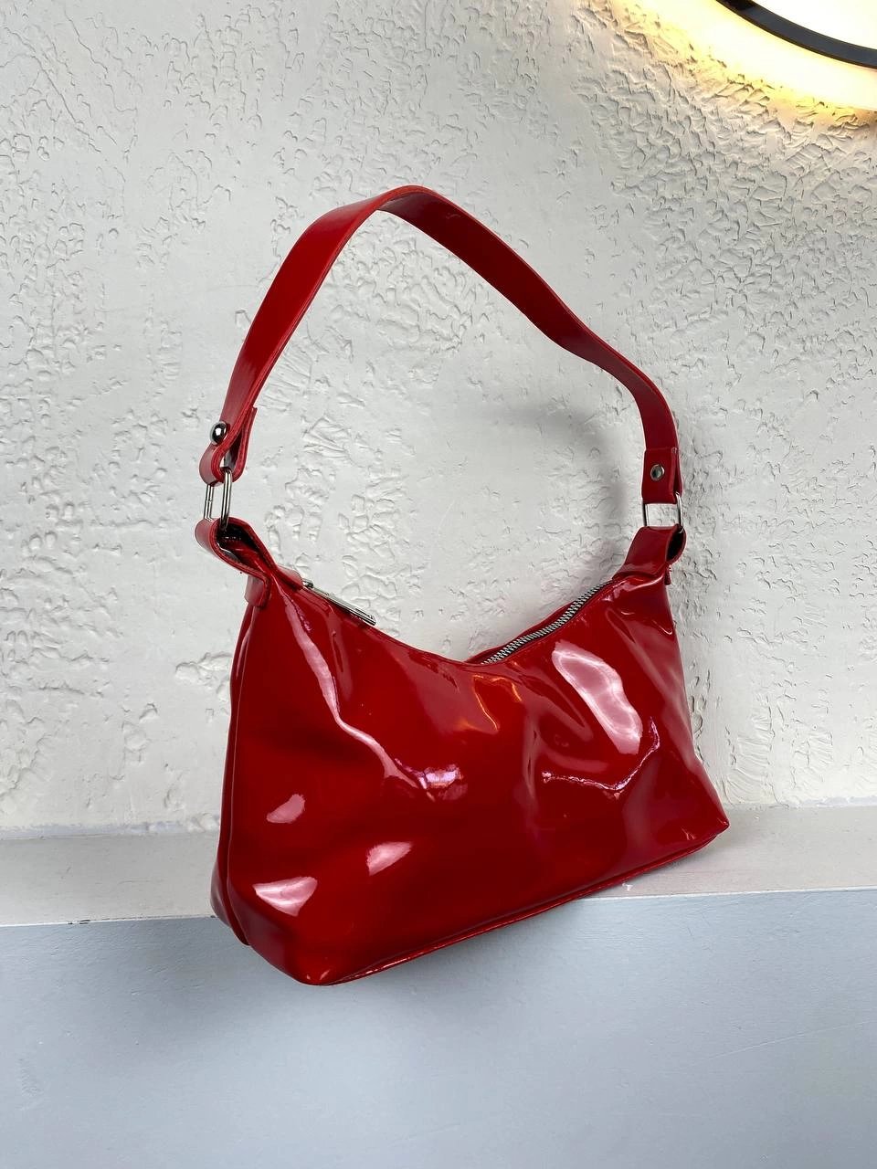 Kırmızı Rugan Kol Çanta