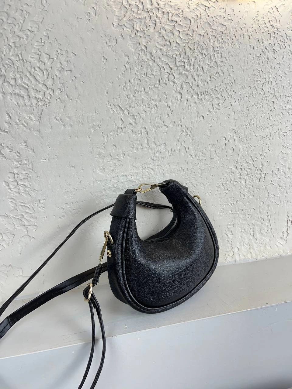 Kot Siyah Yumuşak Deri Mini Çanta CB2217