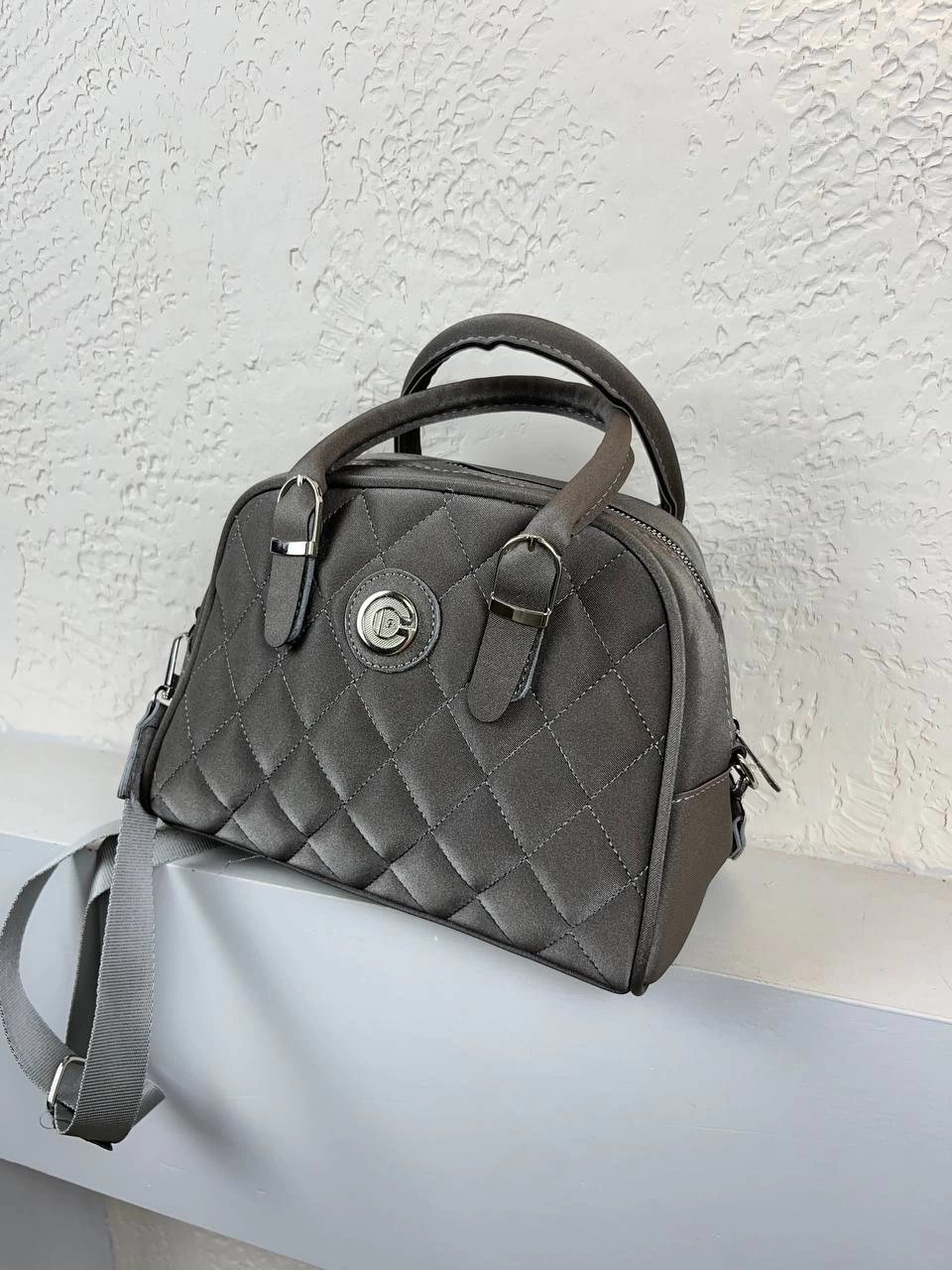 Koyu Gri Kapitone Kalite Çanta CB3567