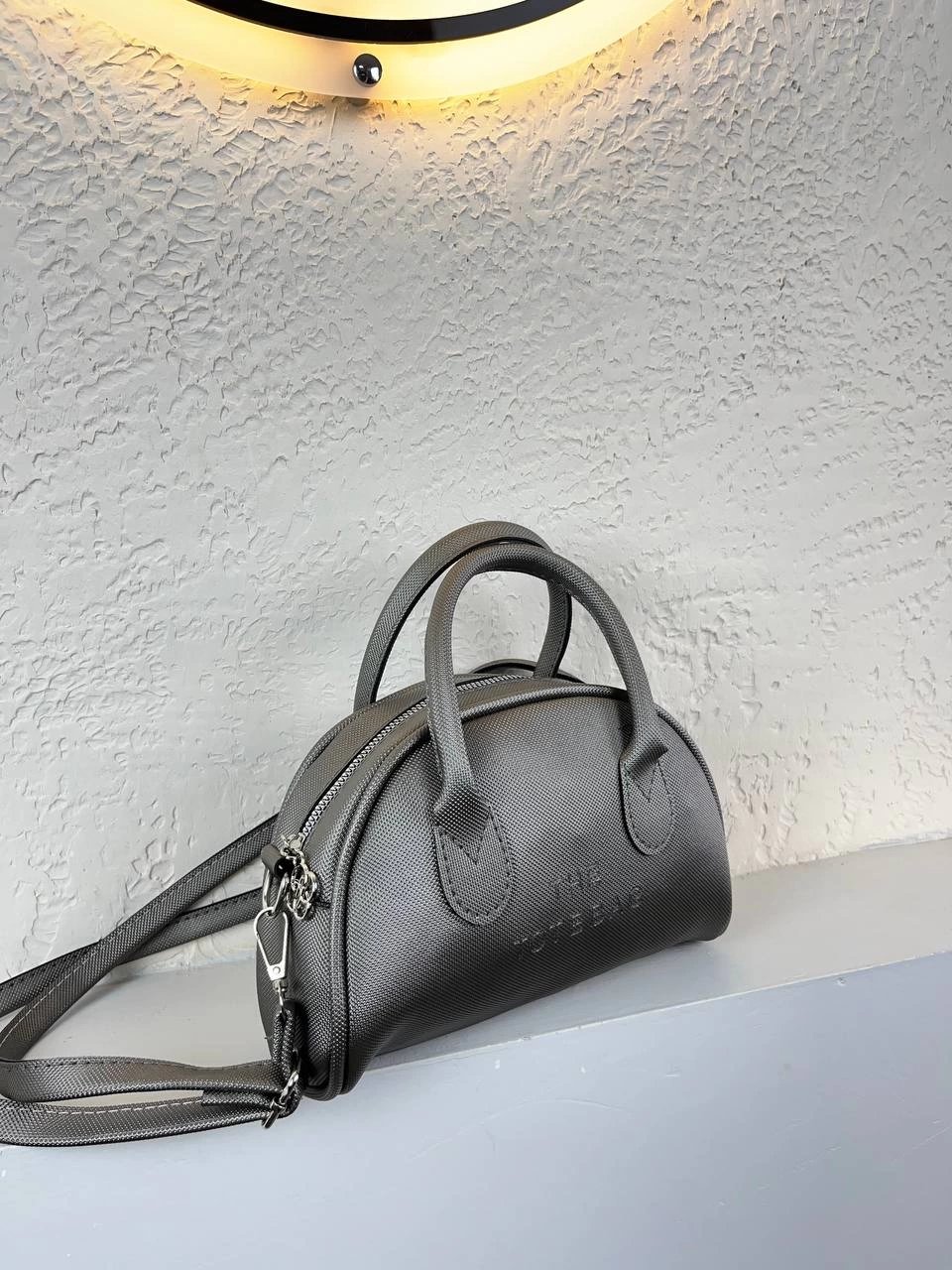 Koyu Gri Renk Tote Lakos Deri Çanta CB9256