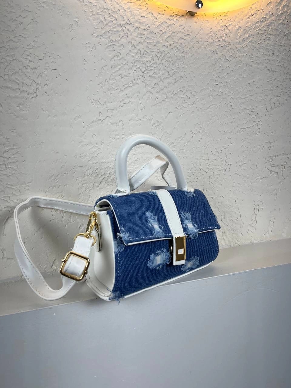 Koyu Mavi Renk Beyaz Sap Kalite Çanta ikra2019