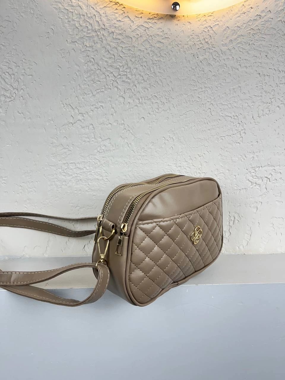 Koyu Vizon Kapitone YENİSİ 3 Bölme Çapraz Çanta CB9520