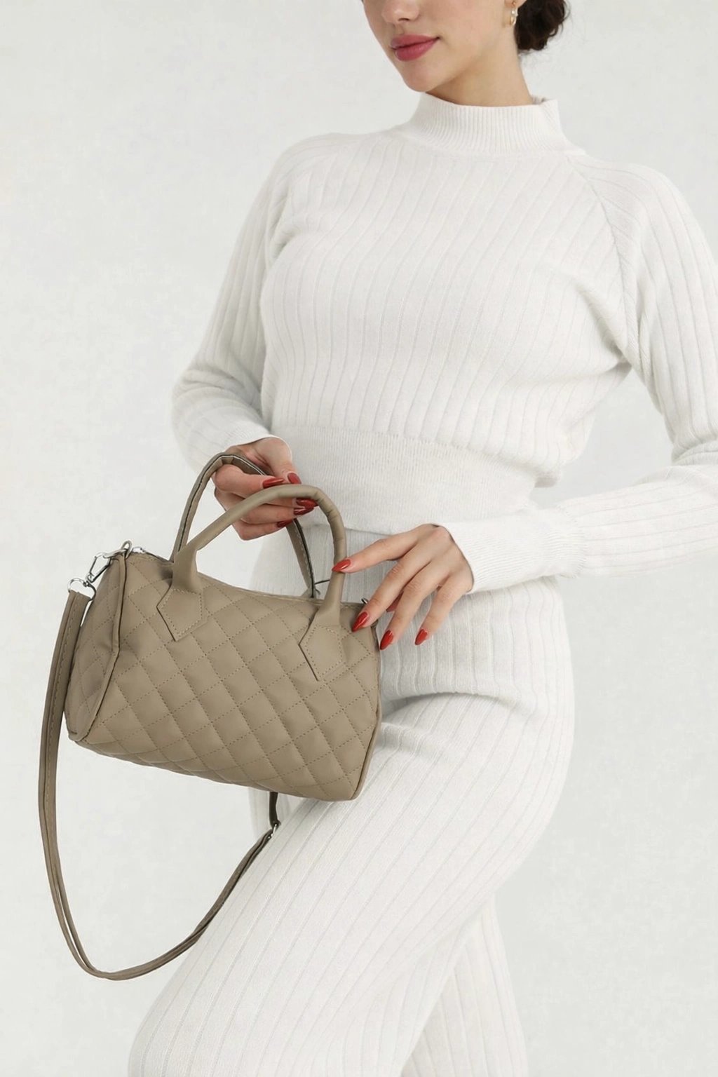 Koyu Vizon Silindir Çapraz Çanta CB2742