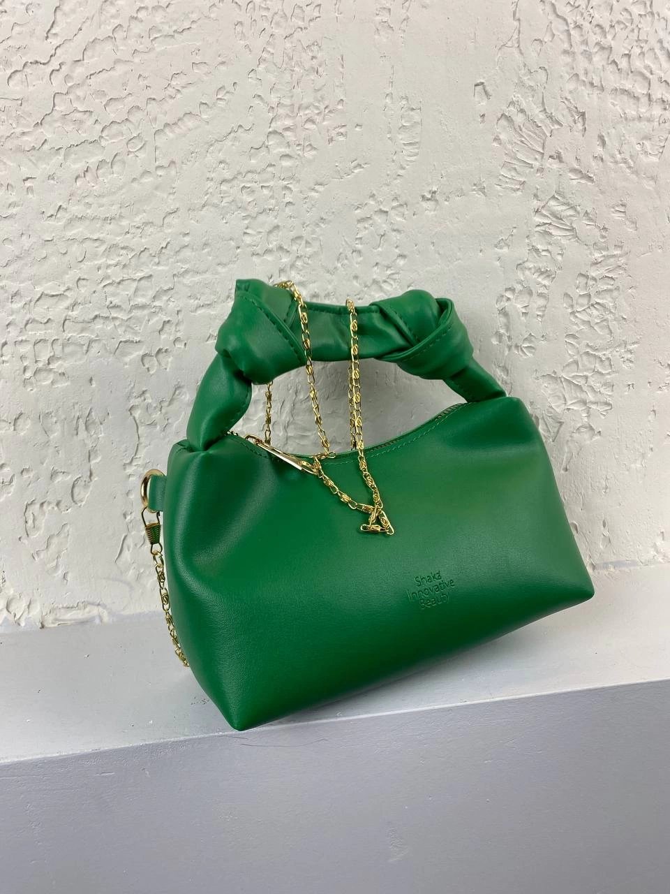 Koyu Yeşil Renk Mini Boy Zincirli Çanta