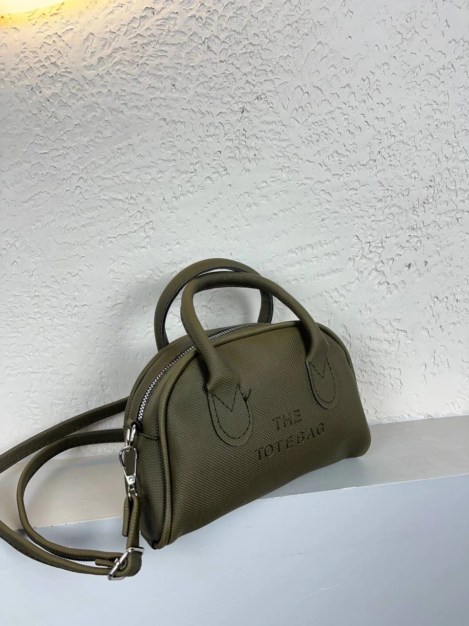 Koyu Yeşil Renk Tote Lakos Deri Çanta CB9256