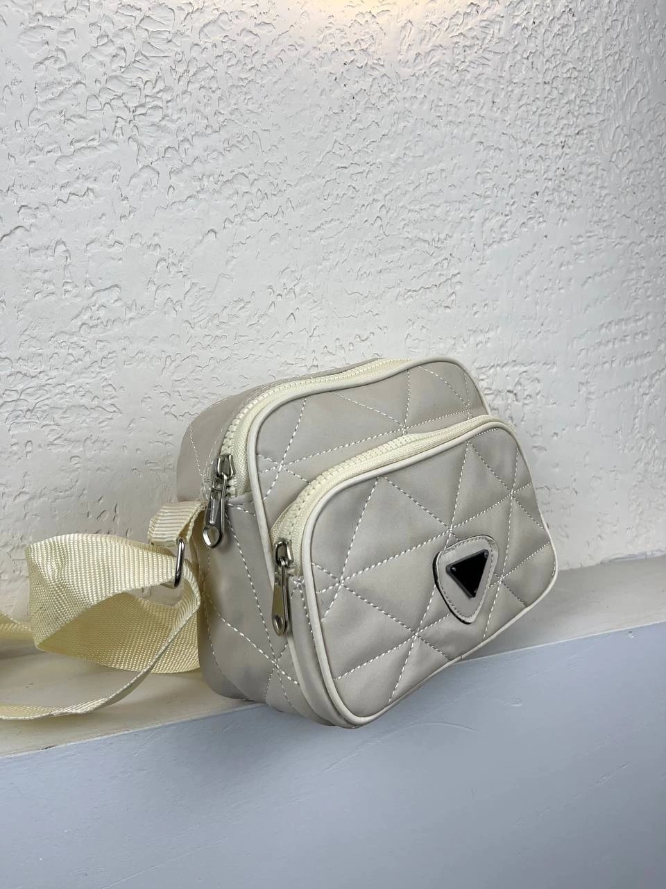 Krem 2 Bölme Kapitone Çanta CB7005