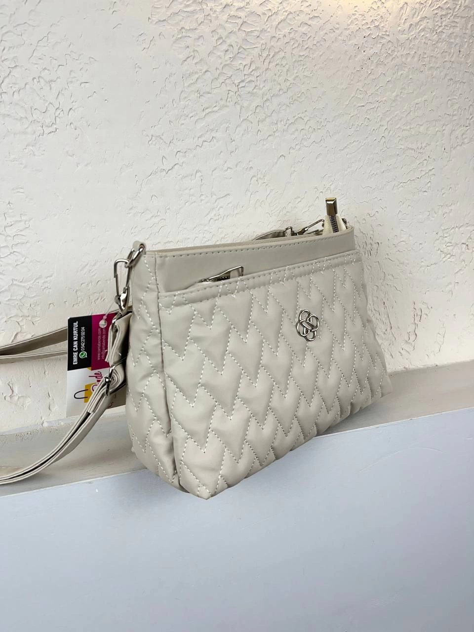 Krem 3 Bölme Kalite Çanta CB7888