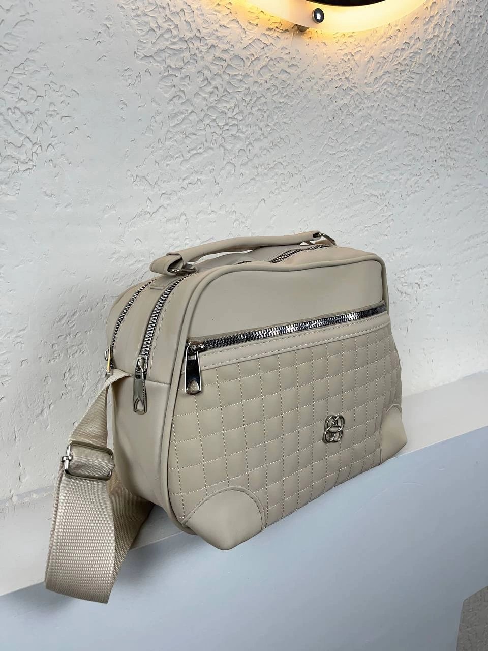 Krem 4 Bölme Kalite Çanta CB4193