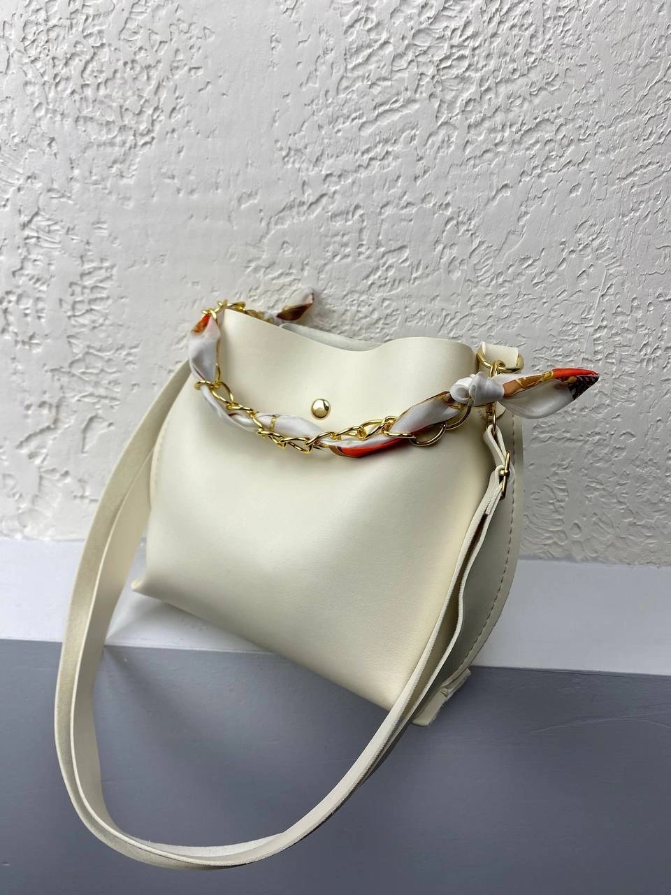 Krem Büzgülü Çanta 2024