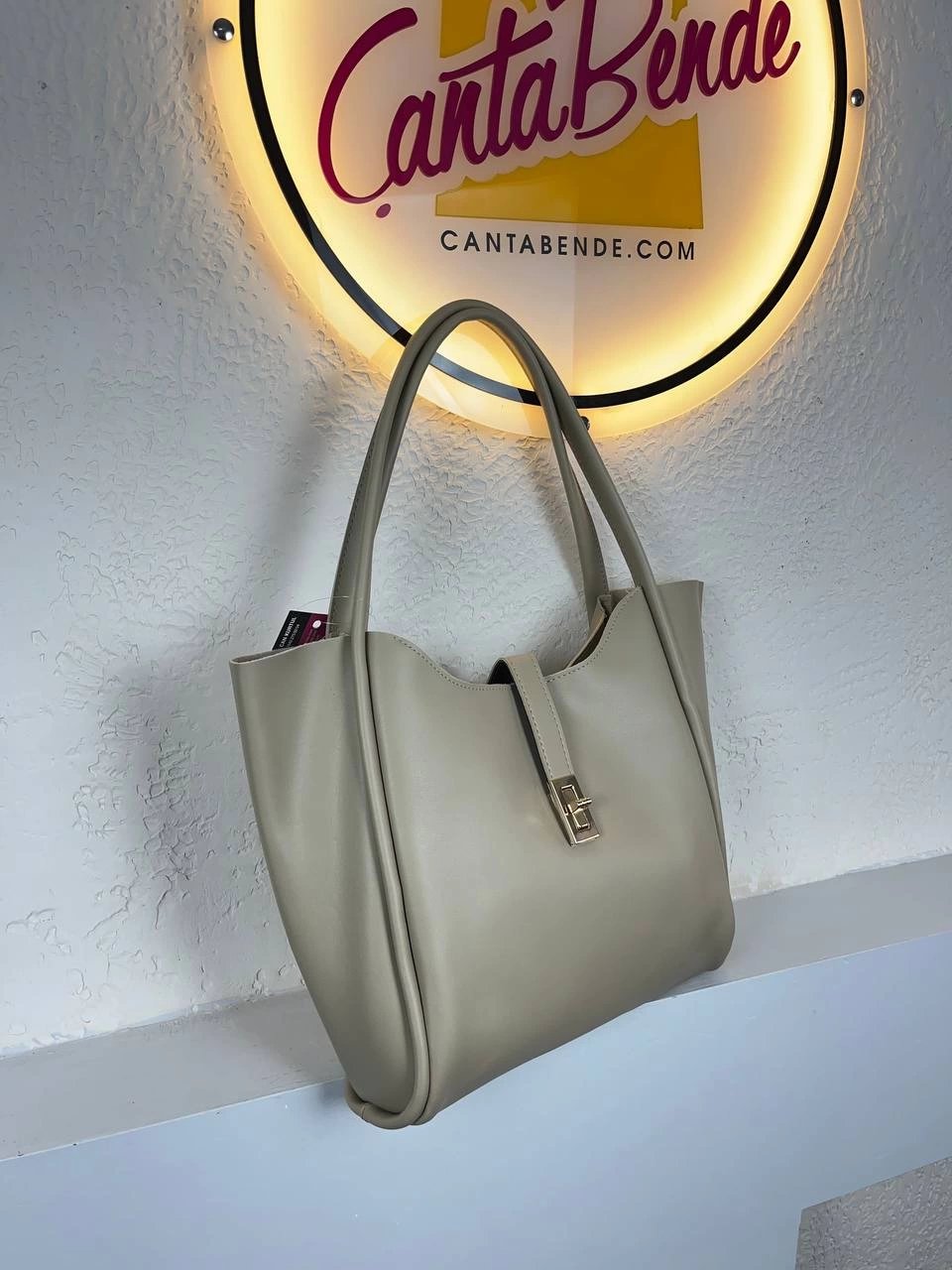 Krem Kalite Deri Kol Çanta CB3209