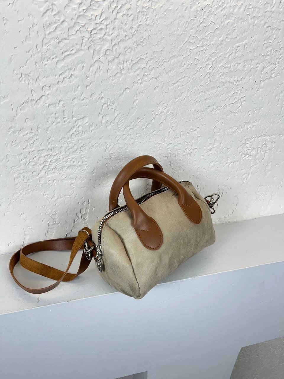 Krem Nubuk Mini Çanta CB2028