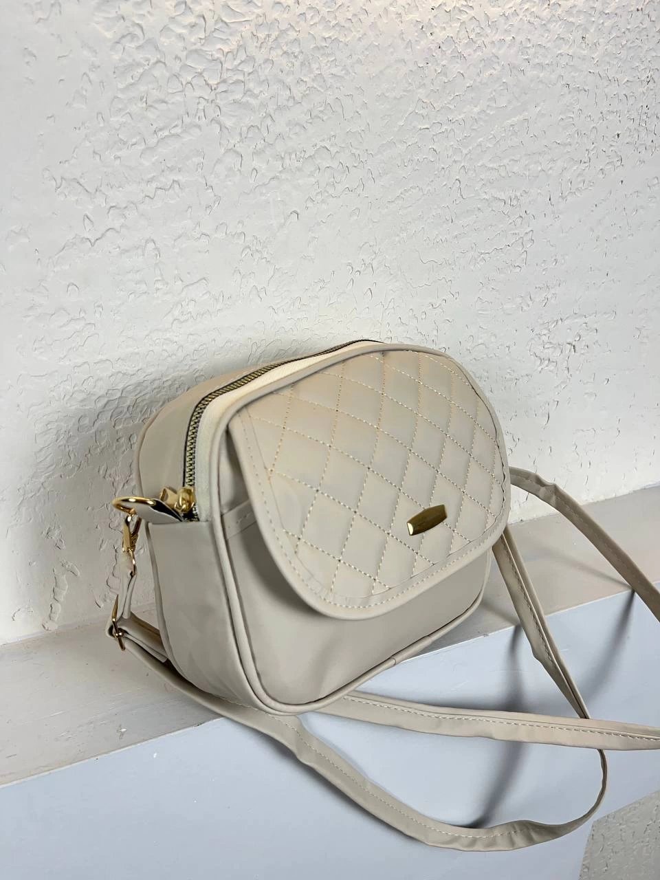 Krem Ön Kapak Kapitone Çanta CB3003