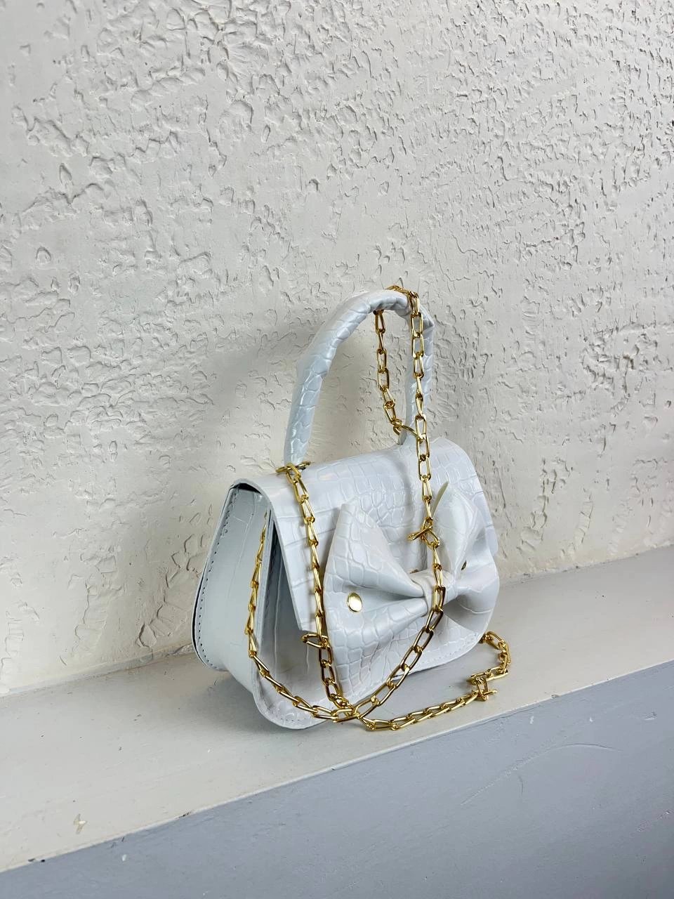 Beyaz PAPYON YENİ Zincirli Çanta CB4193