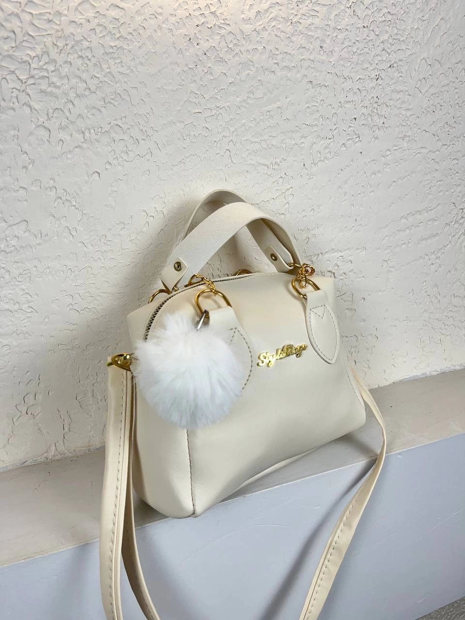 Krem Ponponlu Çanta CB9899