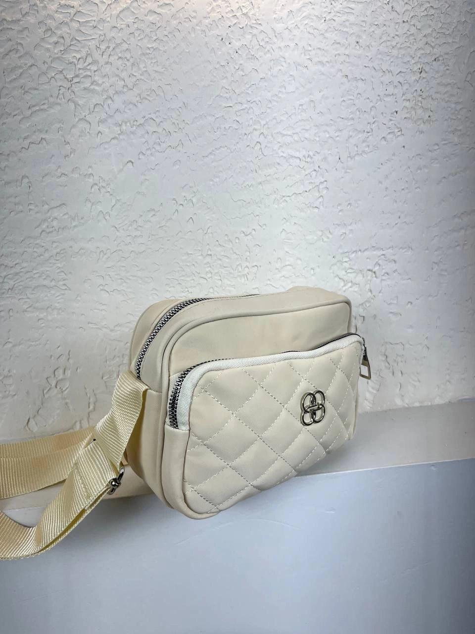 Krem Renk 2 Bölme Kapitone Çanta CB6310