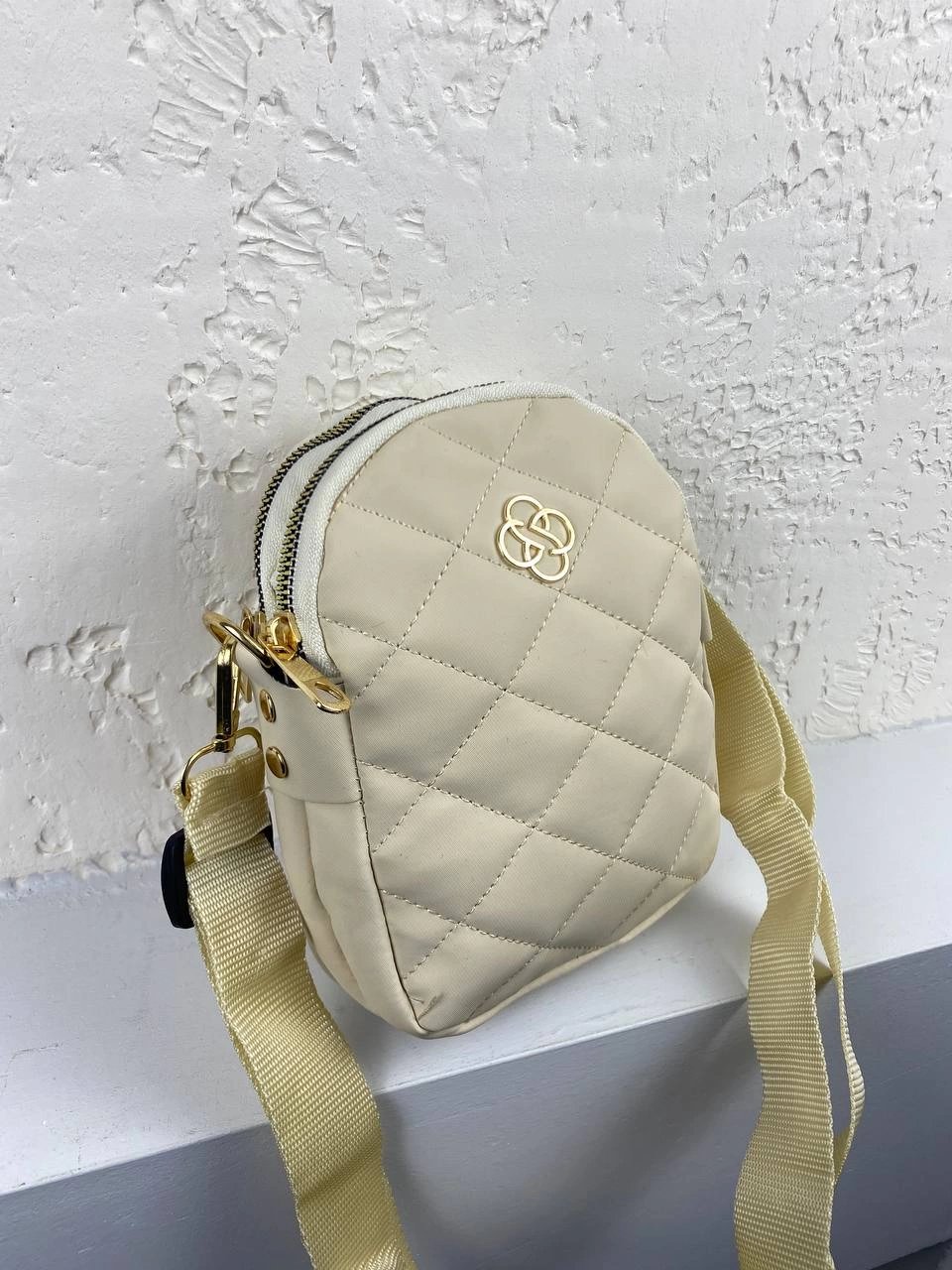 Krem Renk 2 Bölmeli Çapraz Çanta