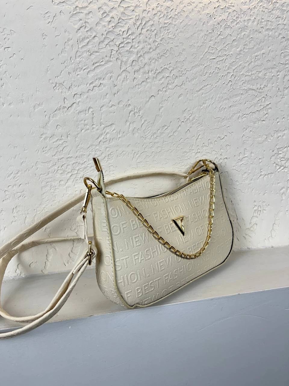 Krem Renk Baget Çapraz Çanta CB5201