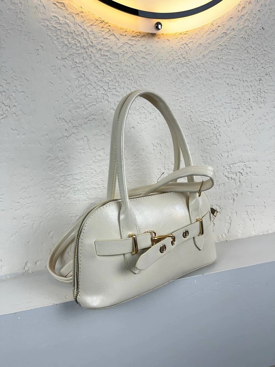 Krem Renk Kalite ÖNÜ TOKA Detay Çanta CB1296