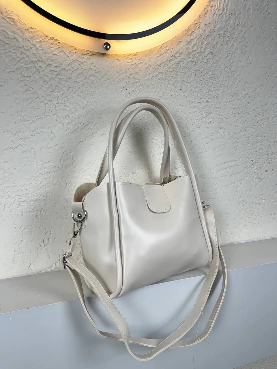 Krem Renk Kalite Yumuşak Deri Çanta CB3075