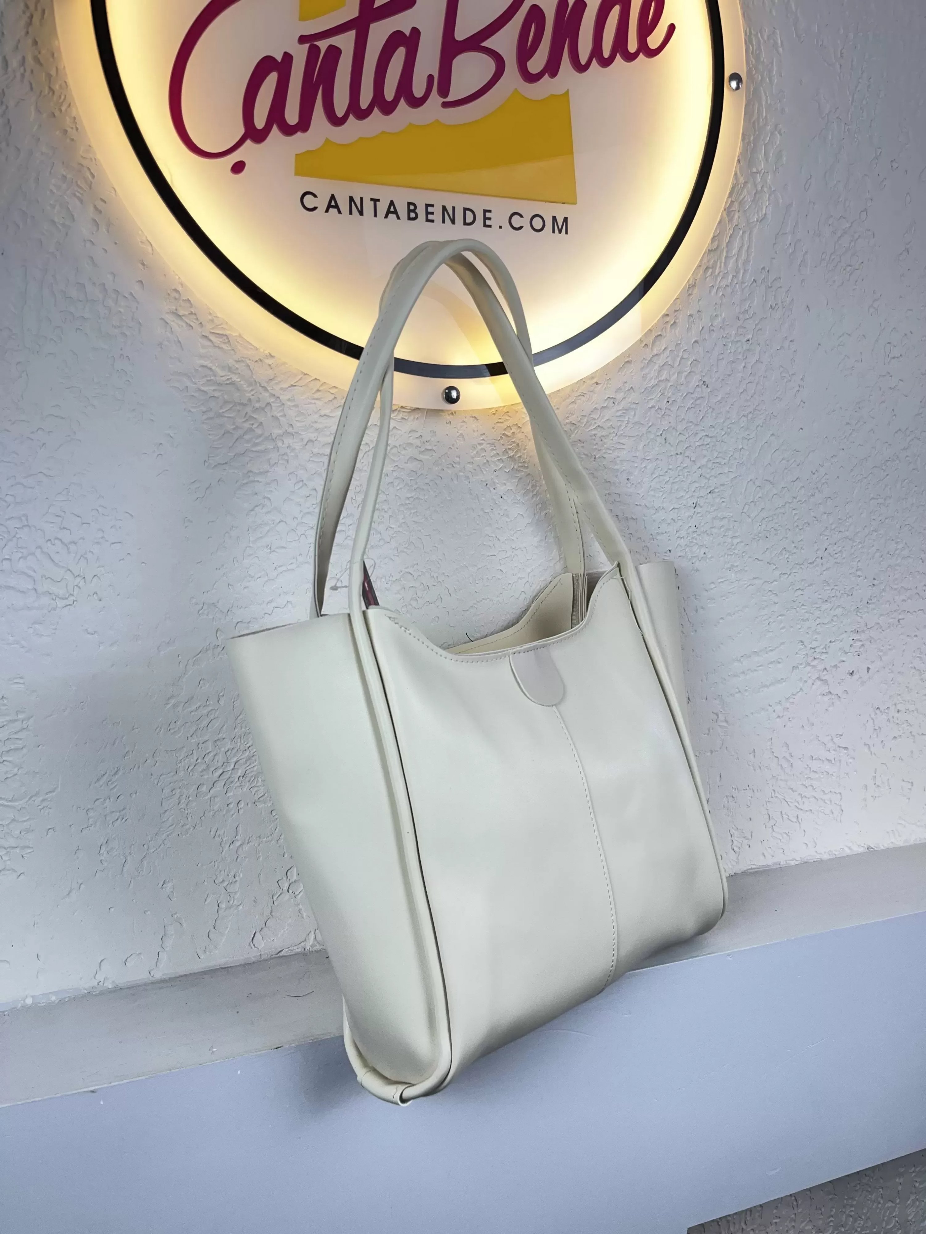 Krem Renk Lüx Deri Kol Çanta CB8500