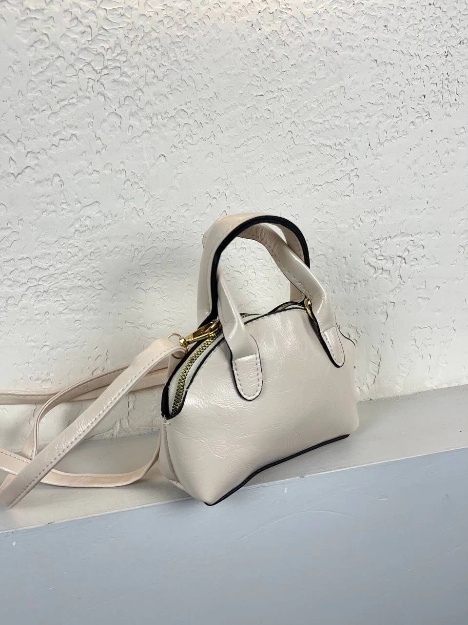 Krem Renk Mini Boy Çanta CB1021