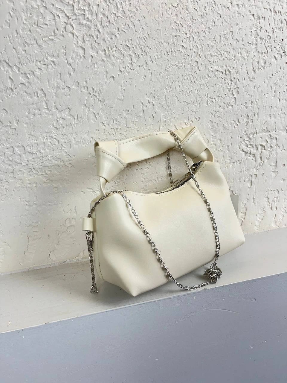 Krem Renk Mini Zincirli Çanta CB6713