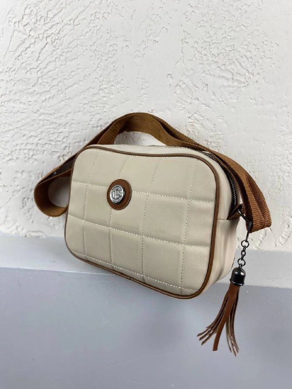 Krem Renk Nubuk Deri Kol Çanta