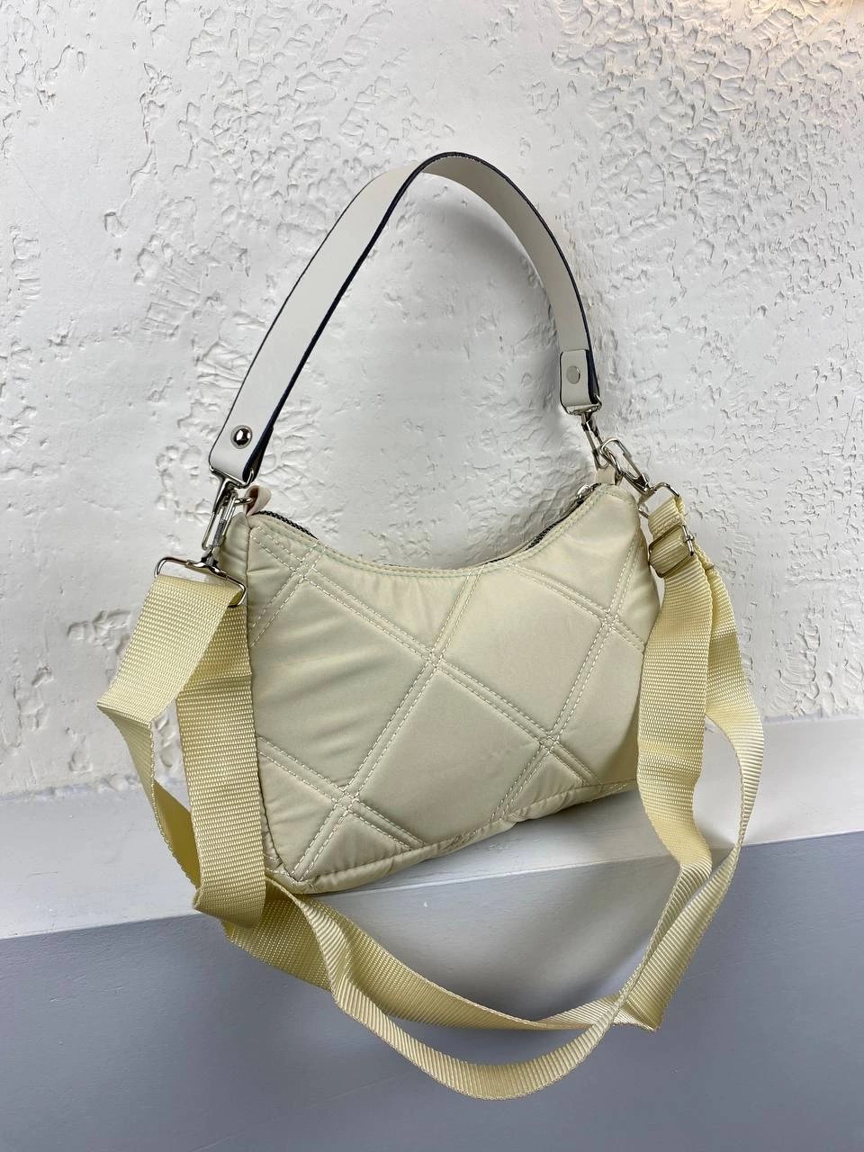Krem Renk Paraşüt Kol Çapraz Çanta