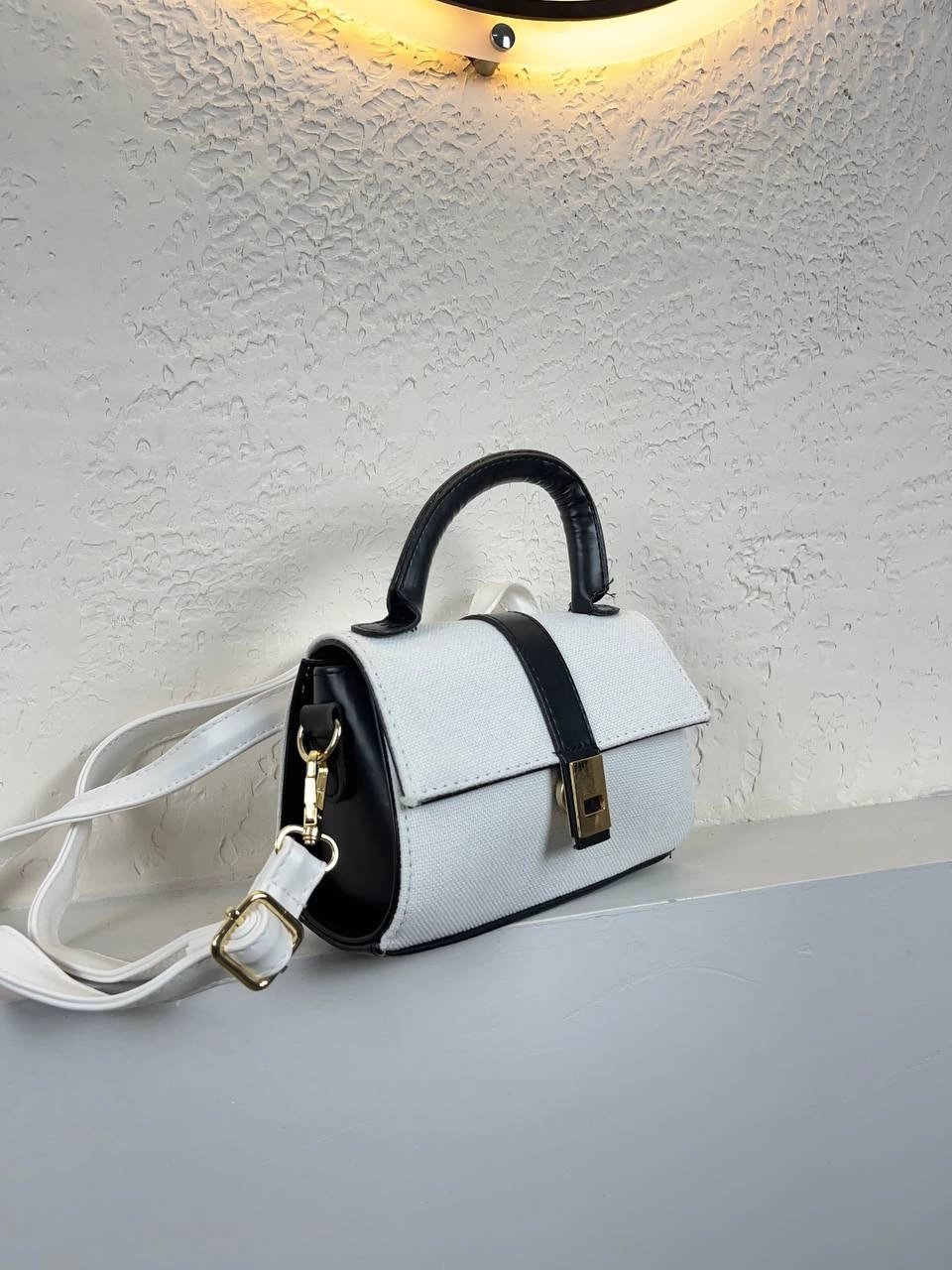 Krem Renk Siyah Sap Kalite Çanta ikra2019