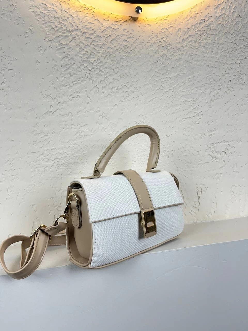 Krem Renk Vizon Sap Kalite Çanta ikra2019