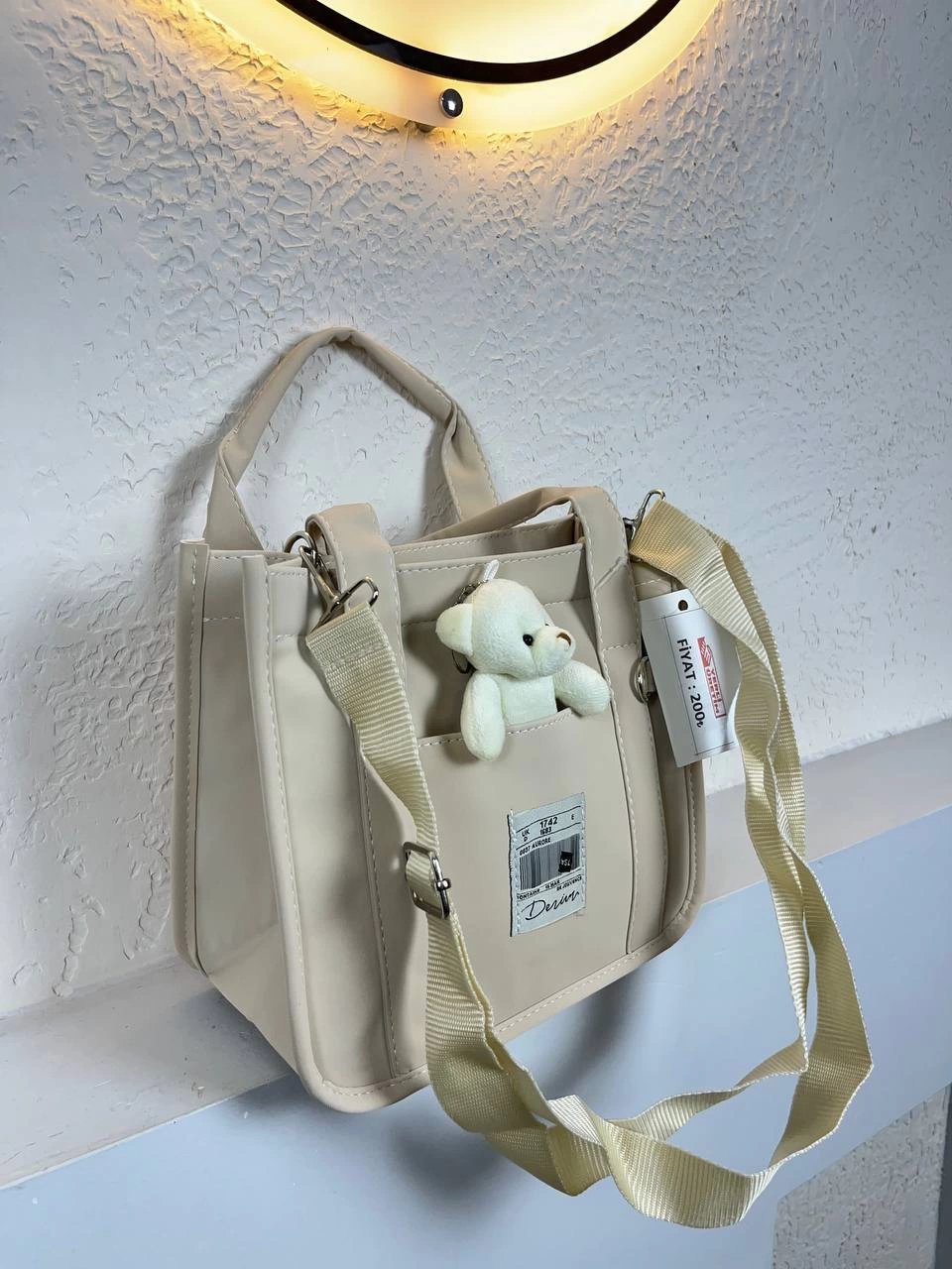 Krem Renk YENİ AYICIKLI Kalite Çanta CB7319