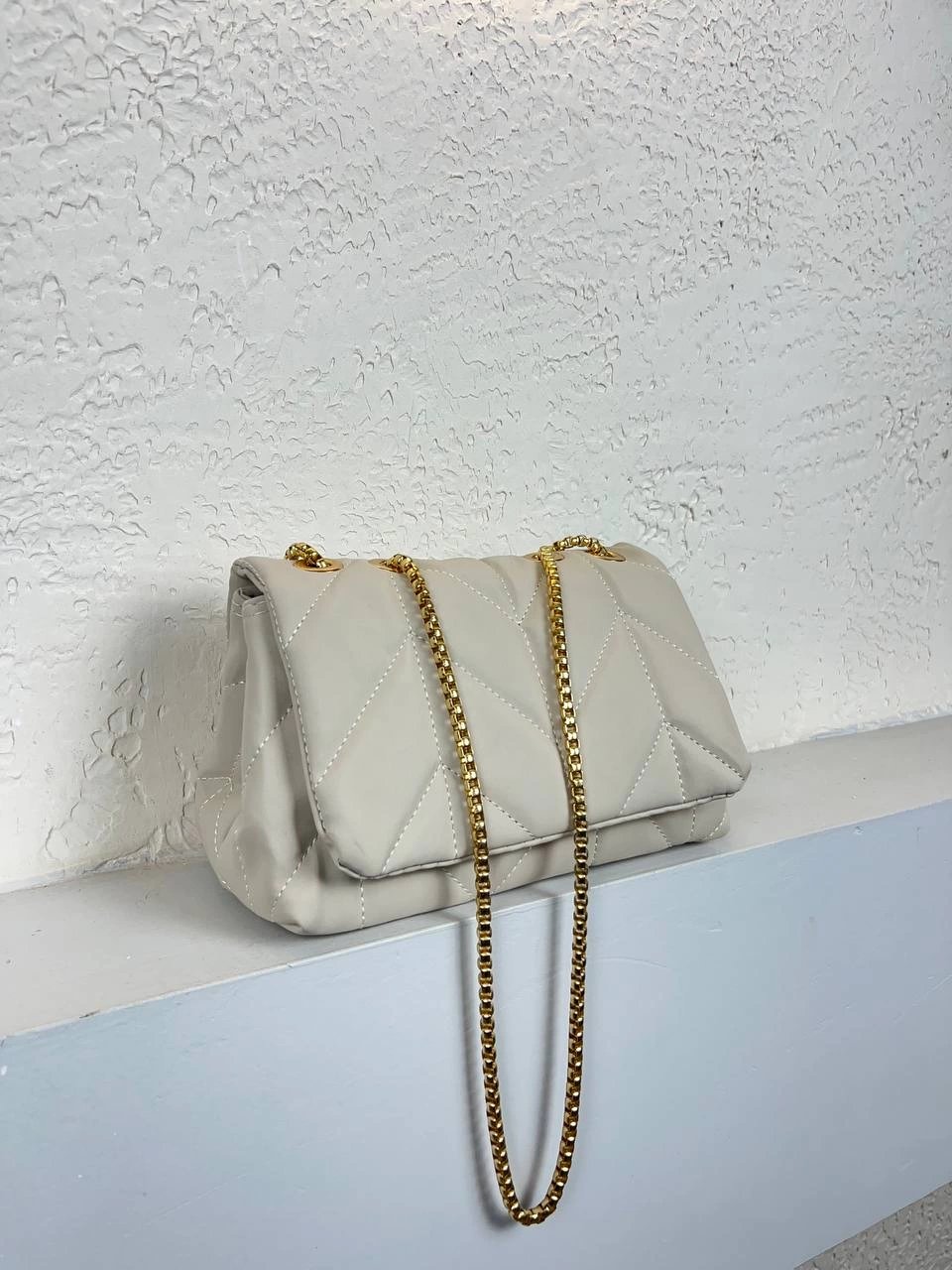 Krem Renk YENİ Kapitone Çanta CB3941