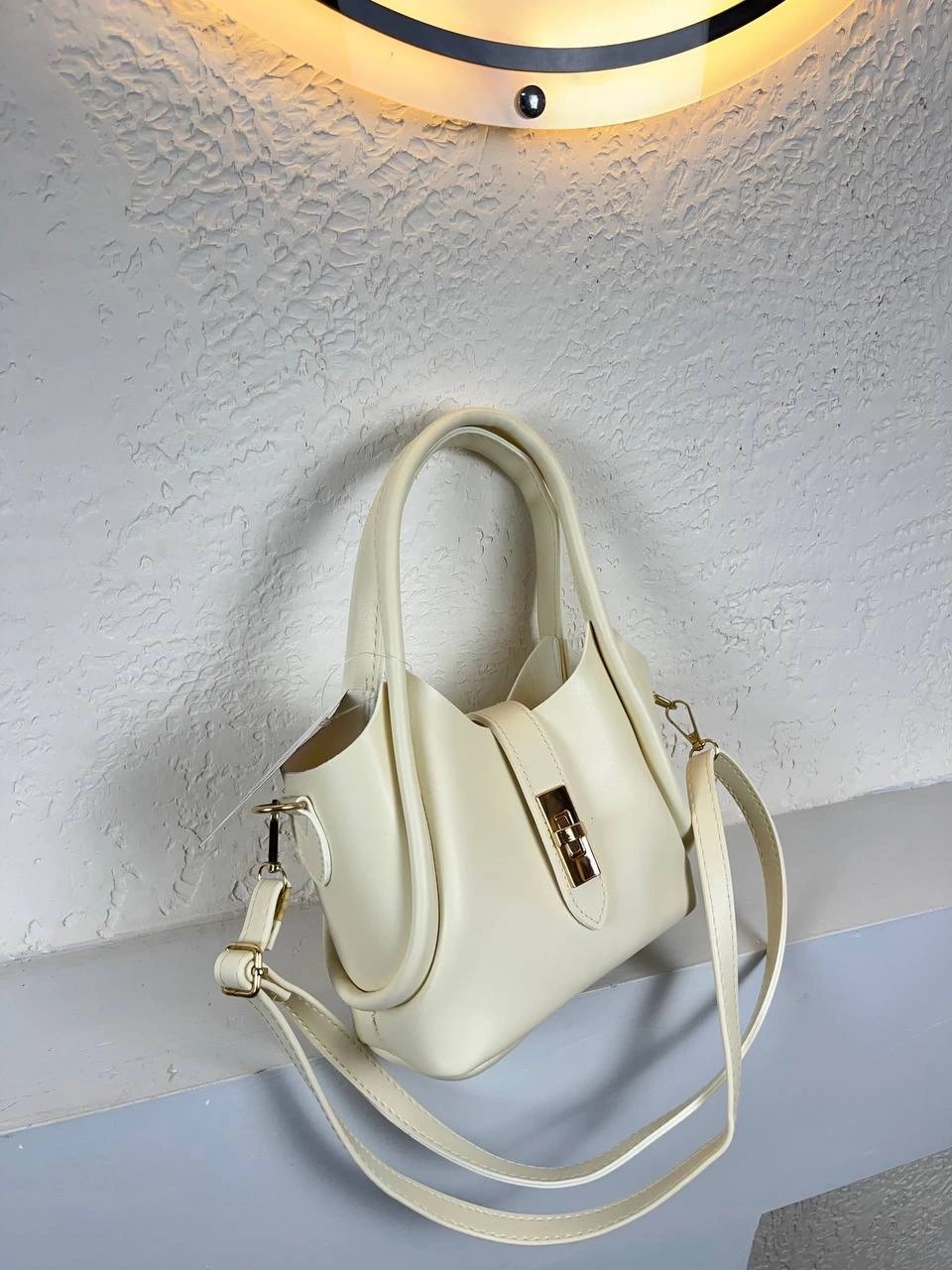 Krem Yavrulu Deri Çanta CB3071
