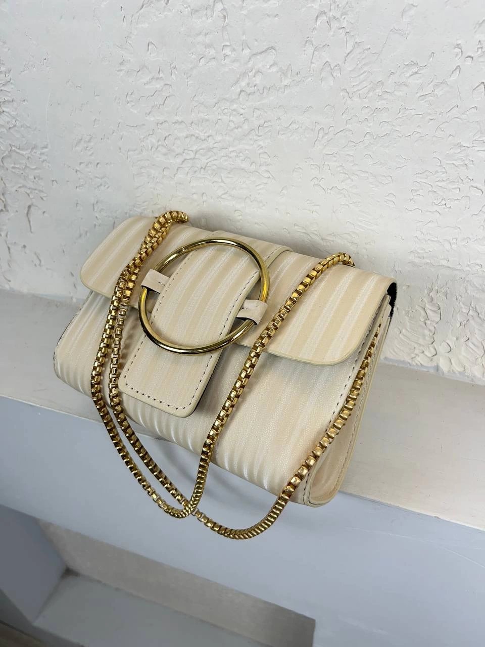 Krem Zincir Detay Çanta CB7638