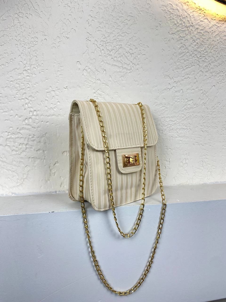 Krem Zincirli Kol Çanta